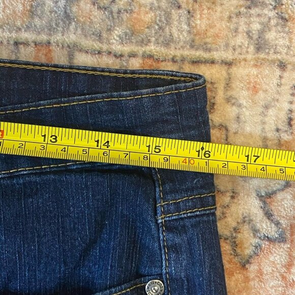 COS Jeans Bootcut Leg Denim Women's Size 10 Blue Dark Wash Mid Rise Embr… - Picture 6 of 12